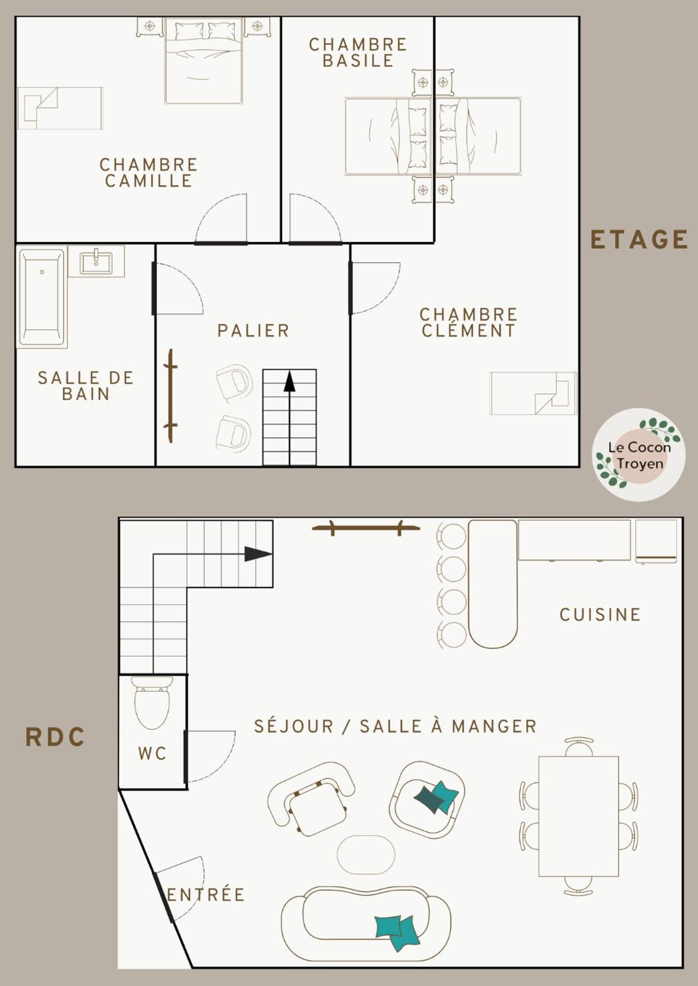 Апартаменти Le Cocon Troyen - 6-8P - 2 Parking Gratuits Труа Екстер'єр фото